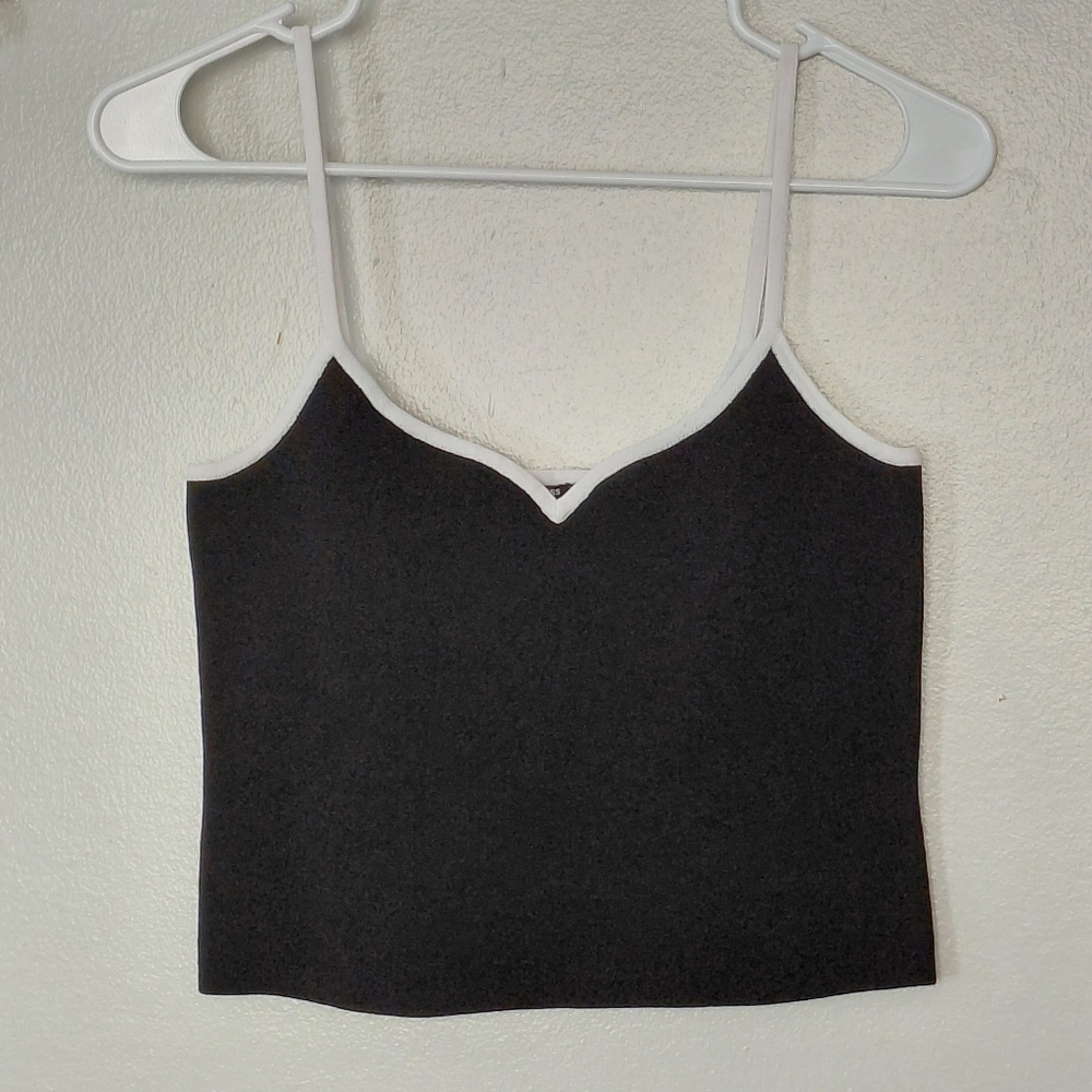Express Body Contour Black/White Bandage Body Hugging Cami Tank Top NWT Size M